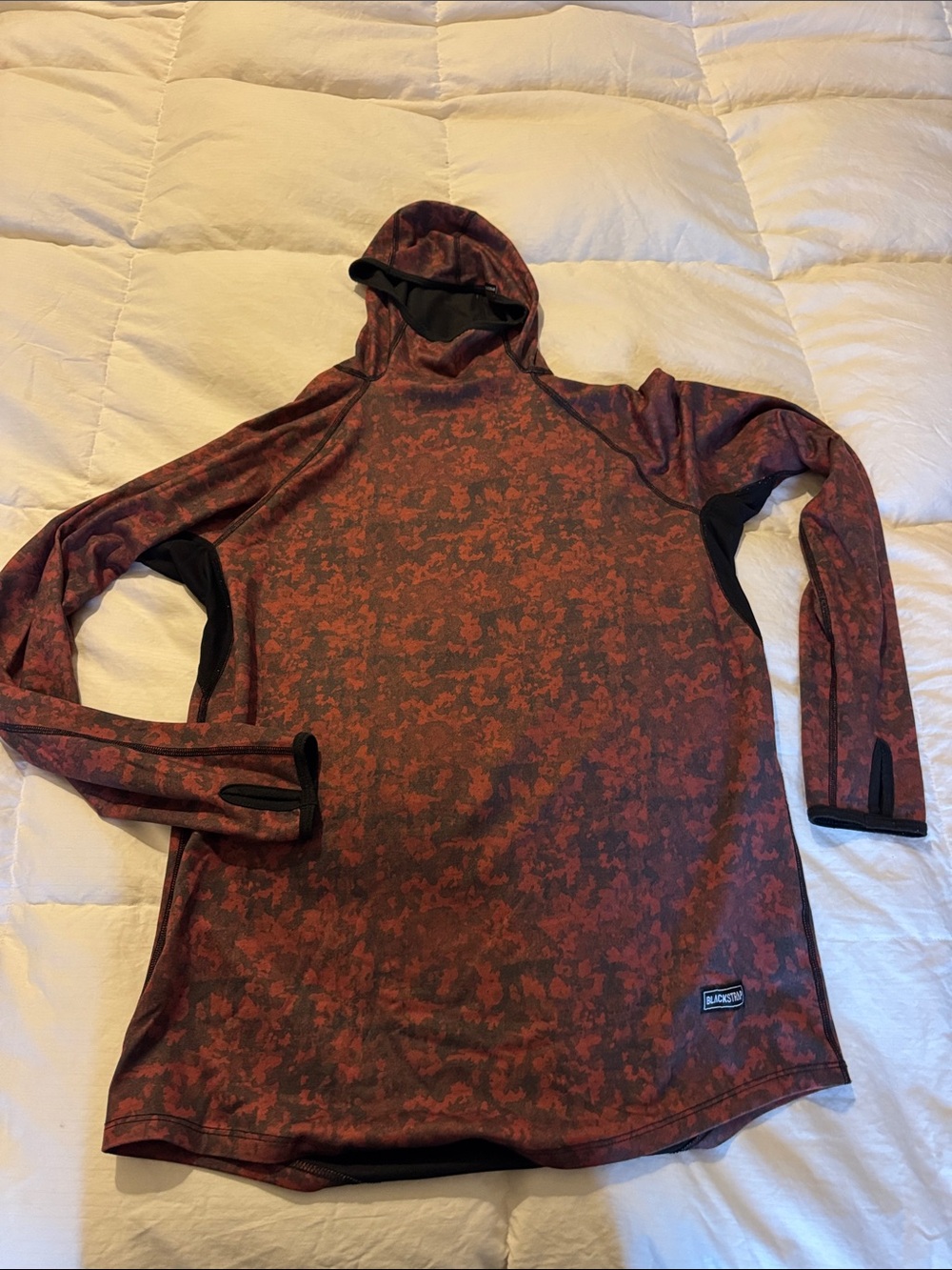 Blackstrap Red patterned Hooded Performance Top